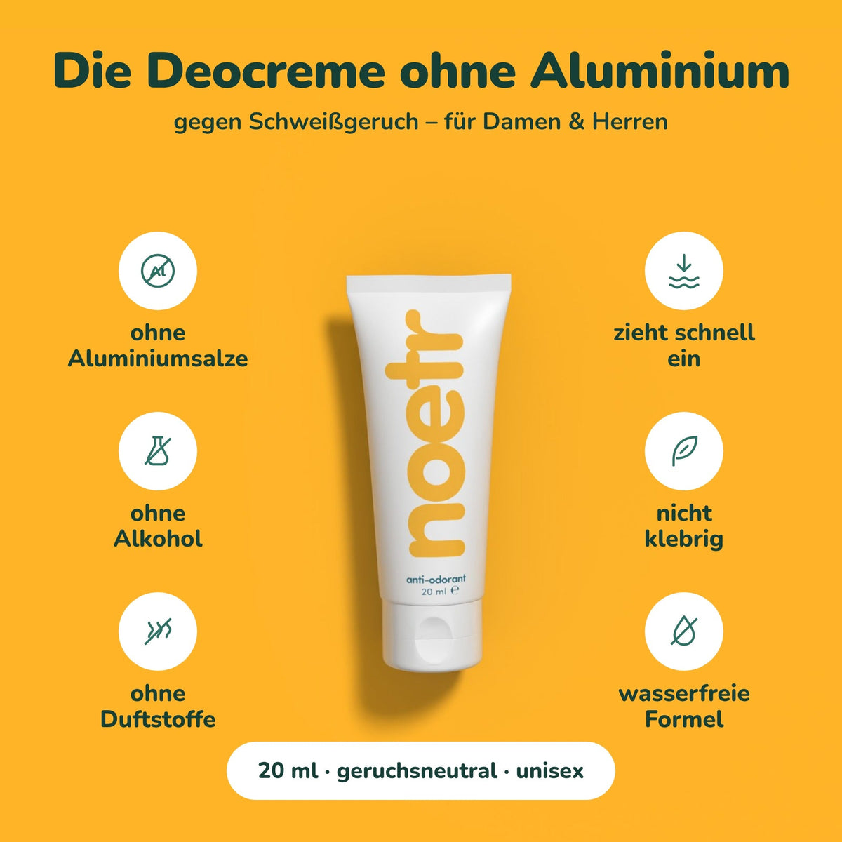 noetr Deocreme ohne Aluminiumsalze, Alkohol und Duftstoffe – Vorteile auf einen Blick